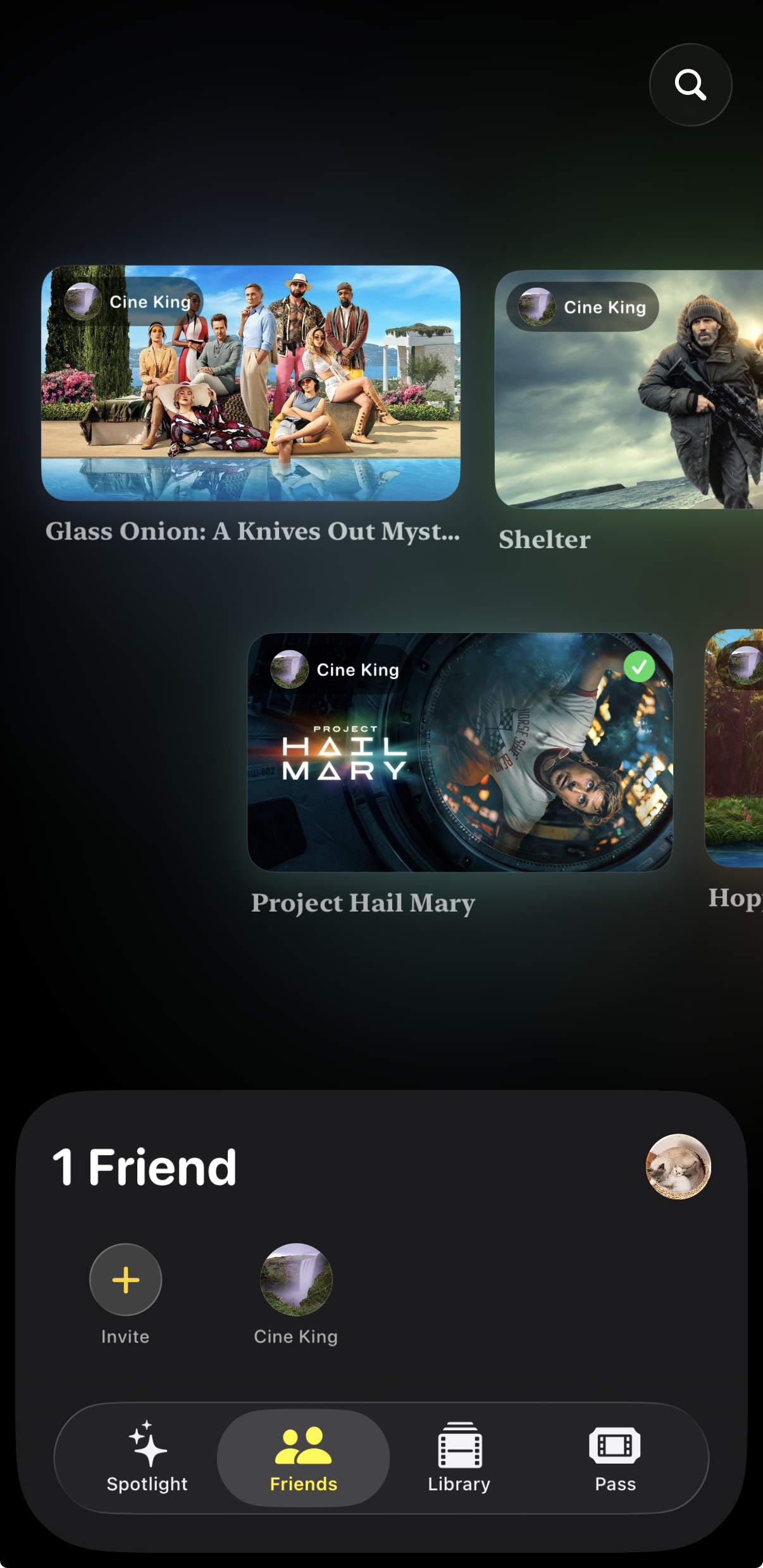 Friends screen
